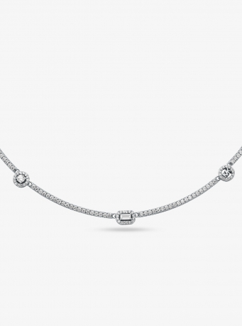 Michael Kors Pavé Precious Metal-Plated Sterling Silver Necklace