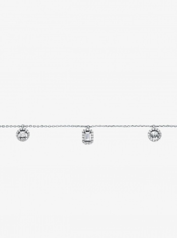 Michael Kors Precious Metal-Plated Sterling Silver Pavé Mixed Charms Necklace