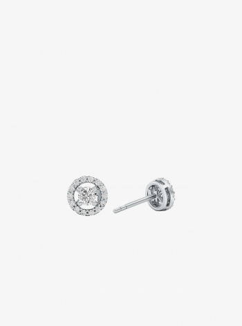 Michael Kors Precious Metal-Plated Sterling Silver Pavé Halo Stud Earrings