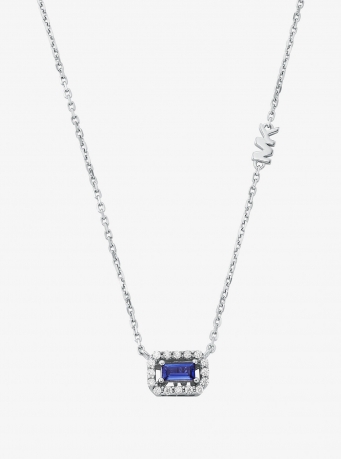 Michael Kors Precious Metal-Plated Sterling Silver Pavé Halo Necklace