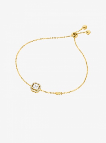Michael Kors Precious Metal-Plated Sterling Silver Pavé Slider Bracelet