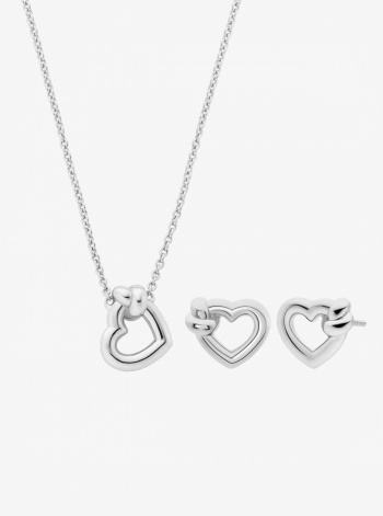 Knotted Heart Necklace and Earrings Gift Set