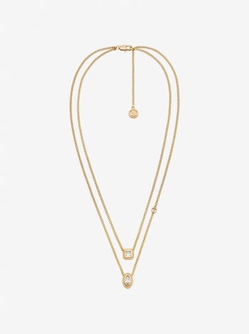 Cubic Zirconia Double Layered Necklace