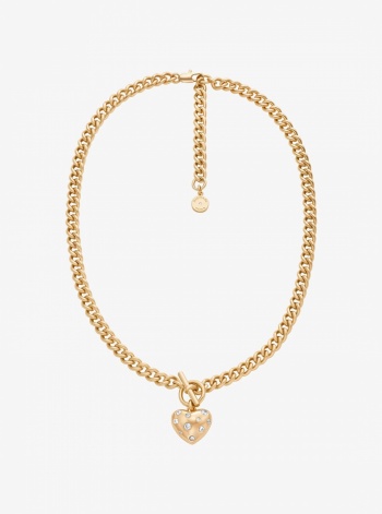 Pavé Heart Charm Necklace