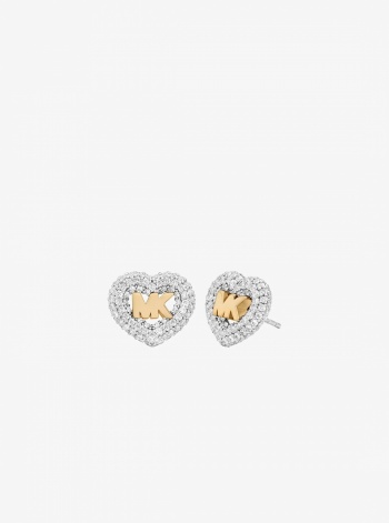 Logo and Pavé Heart Earrings