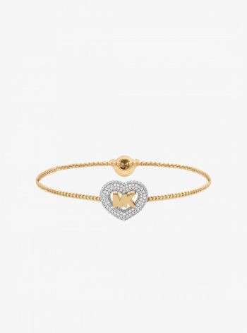Pavé Heart and Logo Slider Bracelet