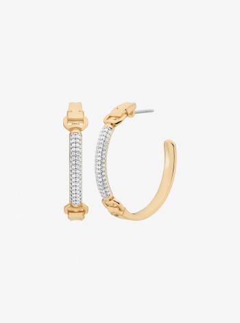 Pavé Horsebit Hoop Earrings