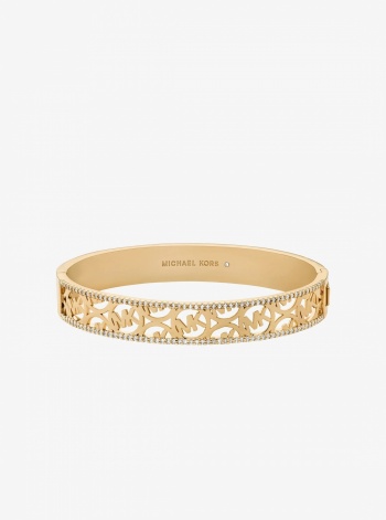 Pavé Perforated Logo Bangle
