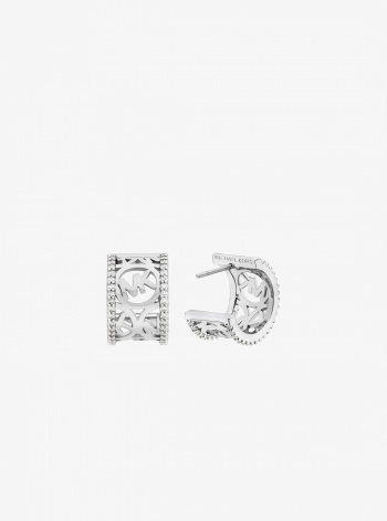 Pavé Logo Huggie Earrings