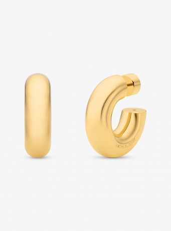 Michael Kors Small Precious Metal-Plated Brass Hoop Earrings