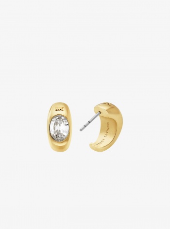 Michael Kors Precious Metal-Plated Cubic Zirconia Huggie Hoop Earrings