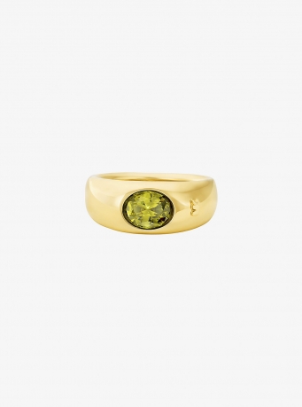 Michael Kors Precious Metal-Plated Cubic Zirconia Signet Ring