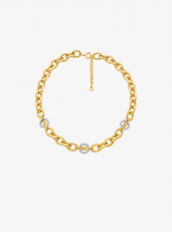 Michael Kors Pavé MK Pop Charm Chain-Link Necklace