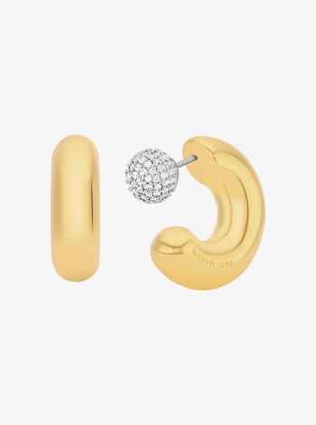 Michael Kors 2-in-1 Pavé Convertible Hoop Earrings