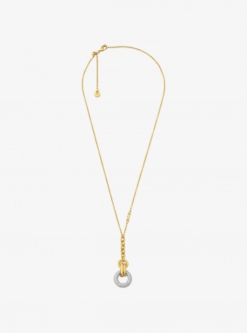 Michael Kors Pavé Interlocking Pendant Necklace