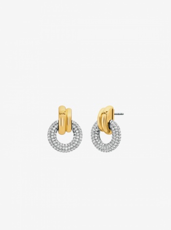 Michael Kors Pavé Interlocking Hoop Earrings