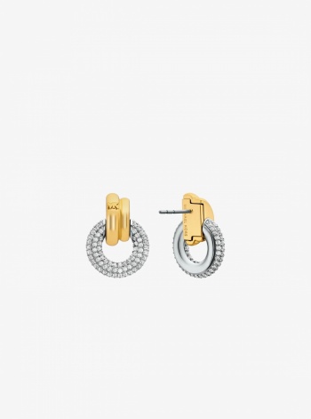 Michael Kors Pavé Interlocking Hoop Earrings
