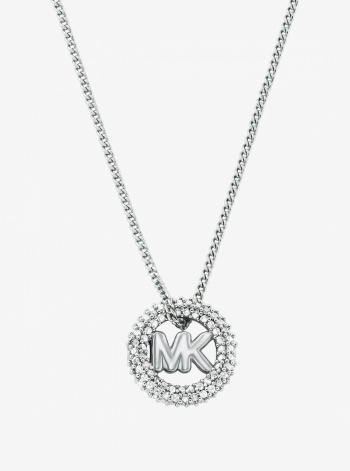 Michael Kors Pavé and Logo Charm Two-Tone Necklace