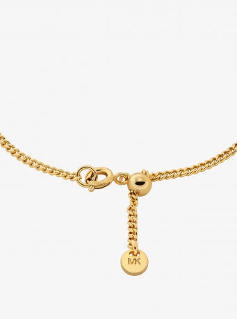 Michael Kors Pavé and Logo Charm Two-Tone Slider Bracelet