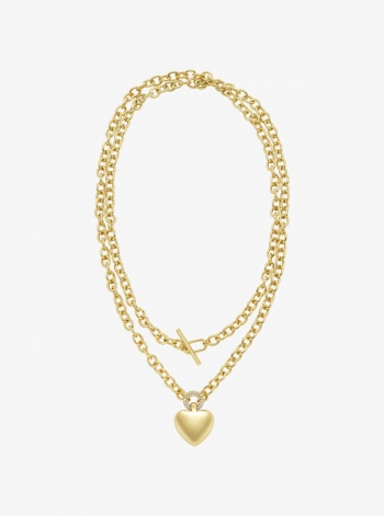Michael Kors Pavé Puffy Heart Pendant Necklace