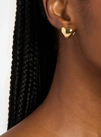 Michael Kors Puffy Heart Huggie Earrings