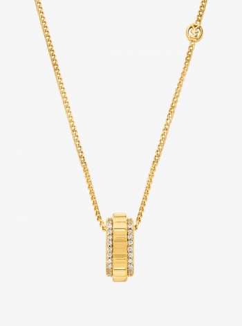 Michael Kors Pavé Gold-Tone Brass Ring Necklace