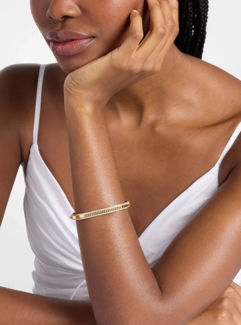 Michael Kors Pavé Gold-Tone Brass Bracelet