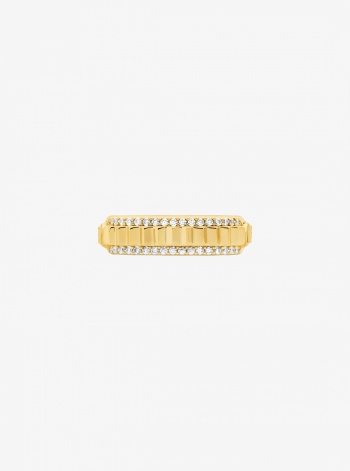 Michael Kors Pavé Gold-Tone Brass Ring