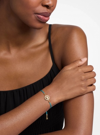 Michael Kors Pavé Gold-Tone Logo Corded Bracelet