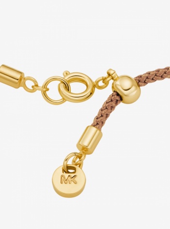 Michael Kors Pavé Gold-Tone Logo Corded Bracelet
