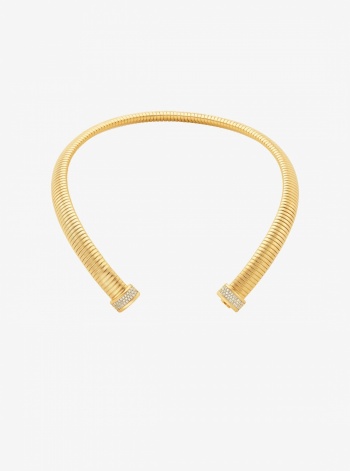 Michael Kors Precious Metal-Plated Brass Pavé Collar Necklace