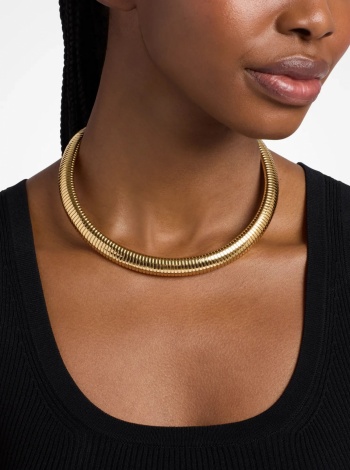 Michael Kors Precious Metal-Plated Brass Pavé Collar Necklace