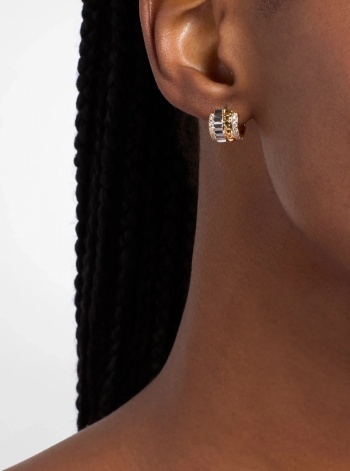 Michael Kors Pavé Two-Tone Fluted Huggie Earrings