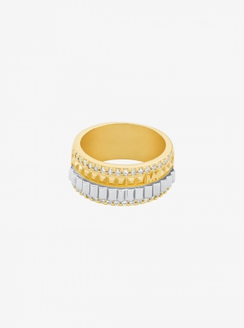 Michael Kors Pavé Two-Tone Fluted Ring