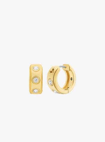 Michael Kors Pavé Logo Huggie Earrings