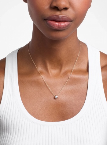 Michael Kors Round Stone Pendant Necklace