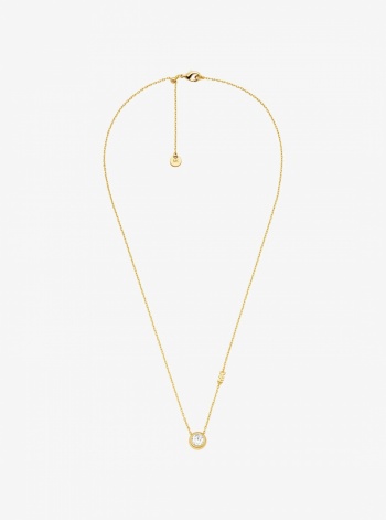 Michael Kors Round Stone Pendant Necklace