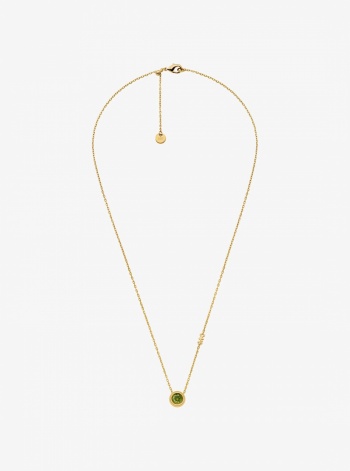 Michael Kors Round Stone Pendant Necklace