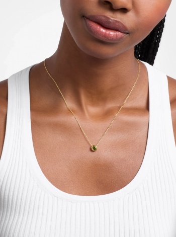 Michael Kors Round Stone Pendant Necklace