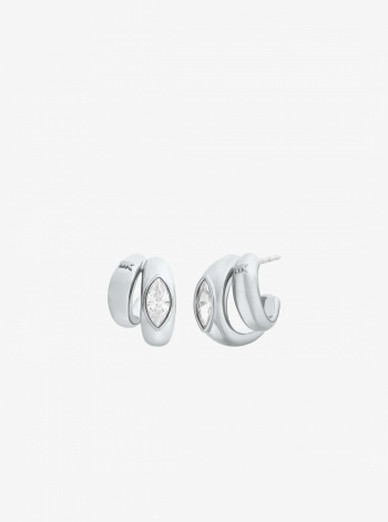 Michael Kors Marquise Cut Cubic Zirconia Double Hoop Earrings