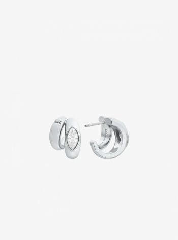 Michael Kors Marquise Cut Cubic Zirconia Double Hoop Earrings