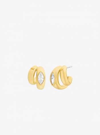 Michael Kors Marquise Cut Cubic Zirconia Double Hoop Earrings
