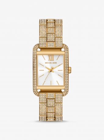 Michael Kors Monroe Pavé Gold-Tone Watch