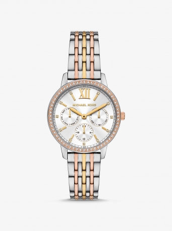 Michael Kors Melissa Pavé Tri-Tone Watch