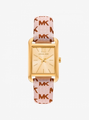 Monroe Gold-Tone and Logo Jacquard Watch