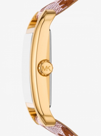 Monroe Gold-Tone and Logo Jacquard Watch