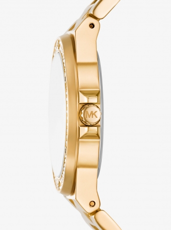 Michael Kors Lennox Pavé Gold-Tone Watch