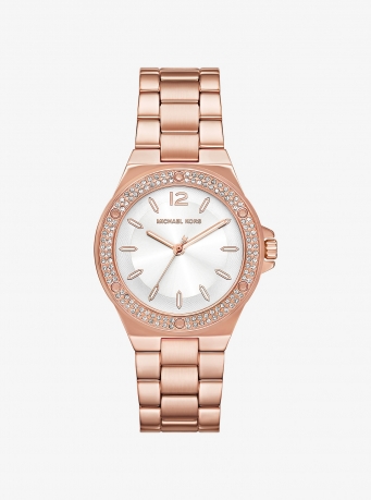 Michael Kors Lennox Pavé Rose Gold-Tone Watch