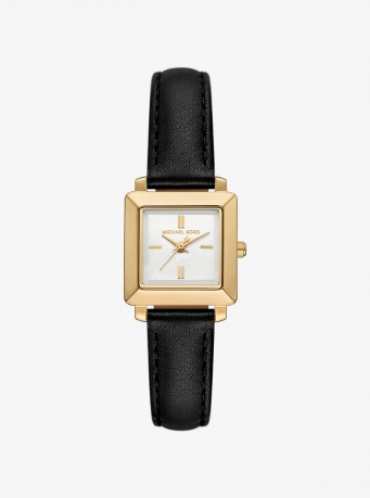 Michael Kors Mini Gwynn Gold-Tone and Leather Watch