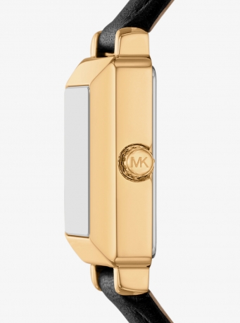 Michael Kors Mini Gwynn Gold-Tone and Leather Watch